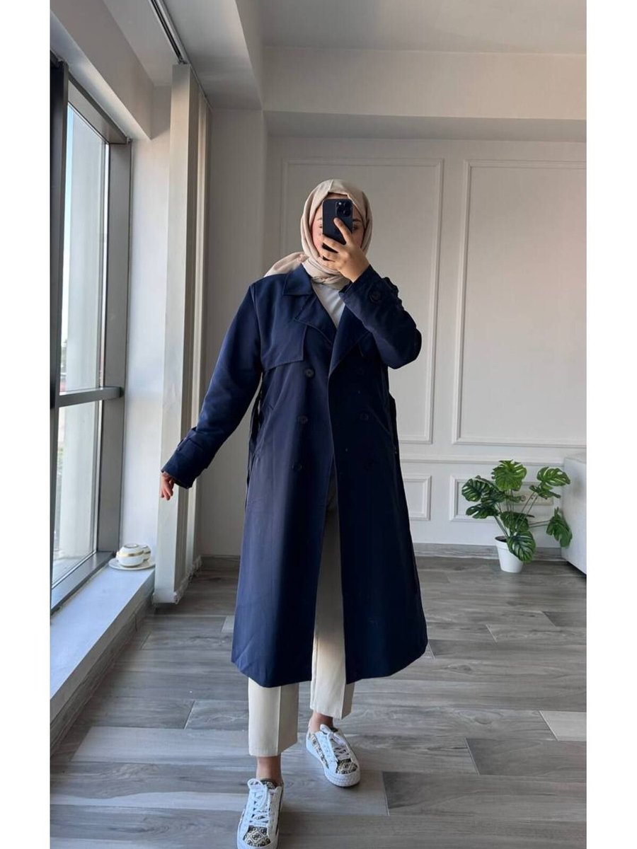 Bi Trenç Giysem Kemerli Trençkot Astarlı