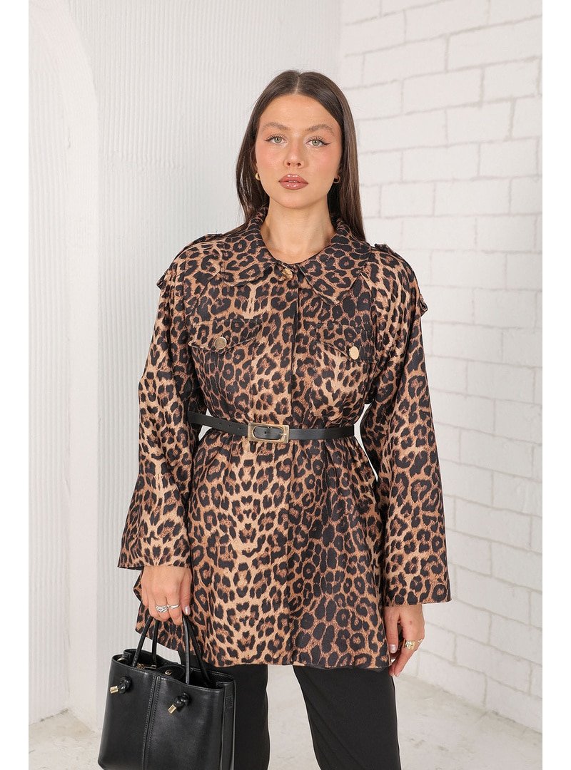 Melike Tatar Kahverengi Leopar Kap