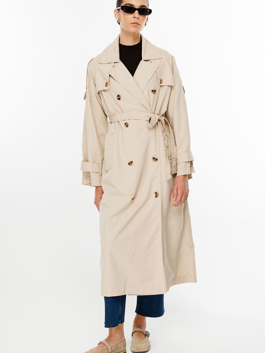 Hooopstore Soft Oversize Bej Trençkot