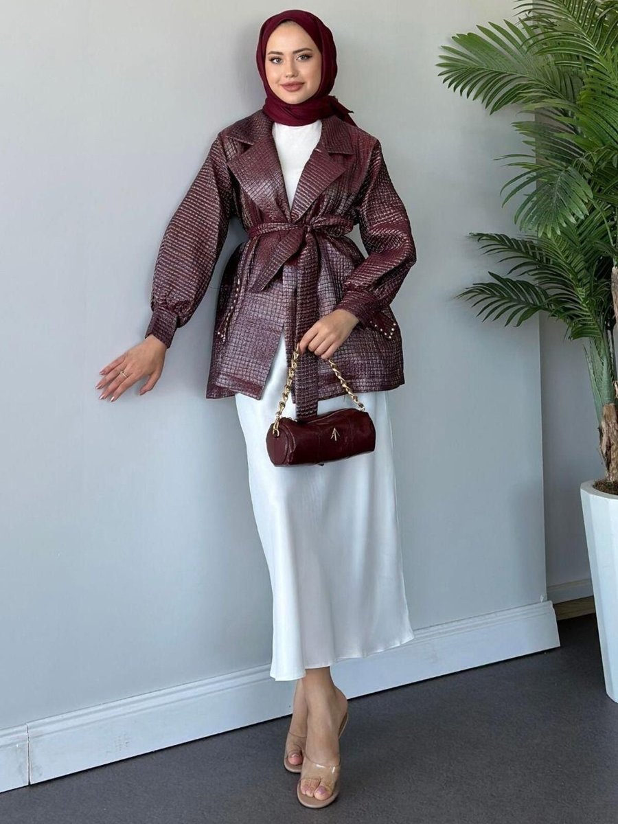 Şulemoda Giyim Firuze Ceket Bordo