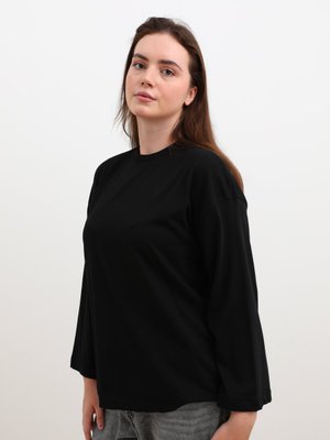 Alia Siyah Büyük Beden Oversize Pamuklu Tişört