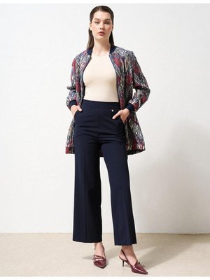 Kayra Ütü İzli Geniş Paça Pantolon Lacivert
