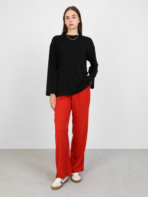 Benin Siyah Pamuklu Oversize Örme Tişört Sweatshirt