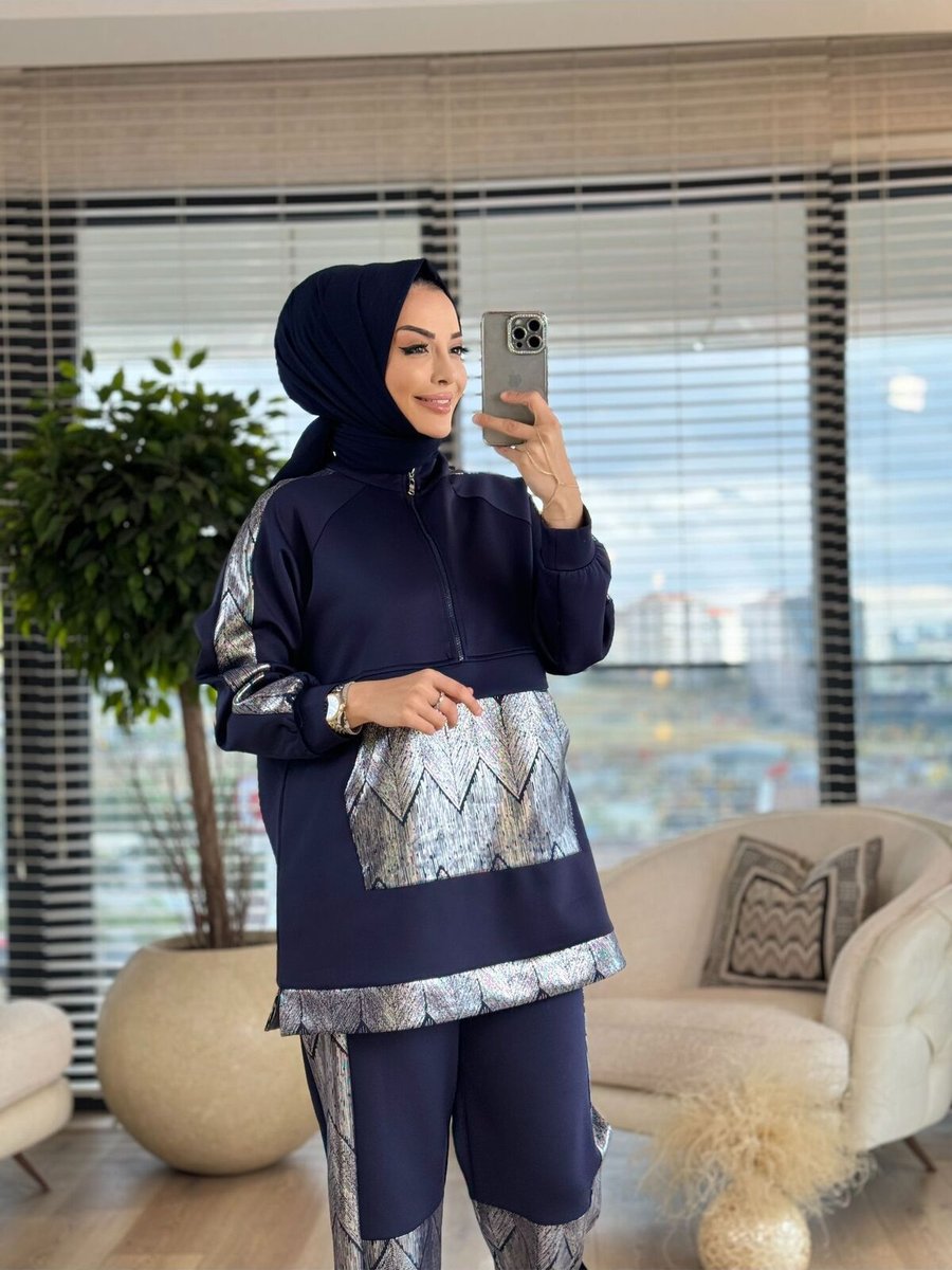 Alanurmoda Cep Ve Kol Varak Zikzak Desen Takım