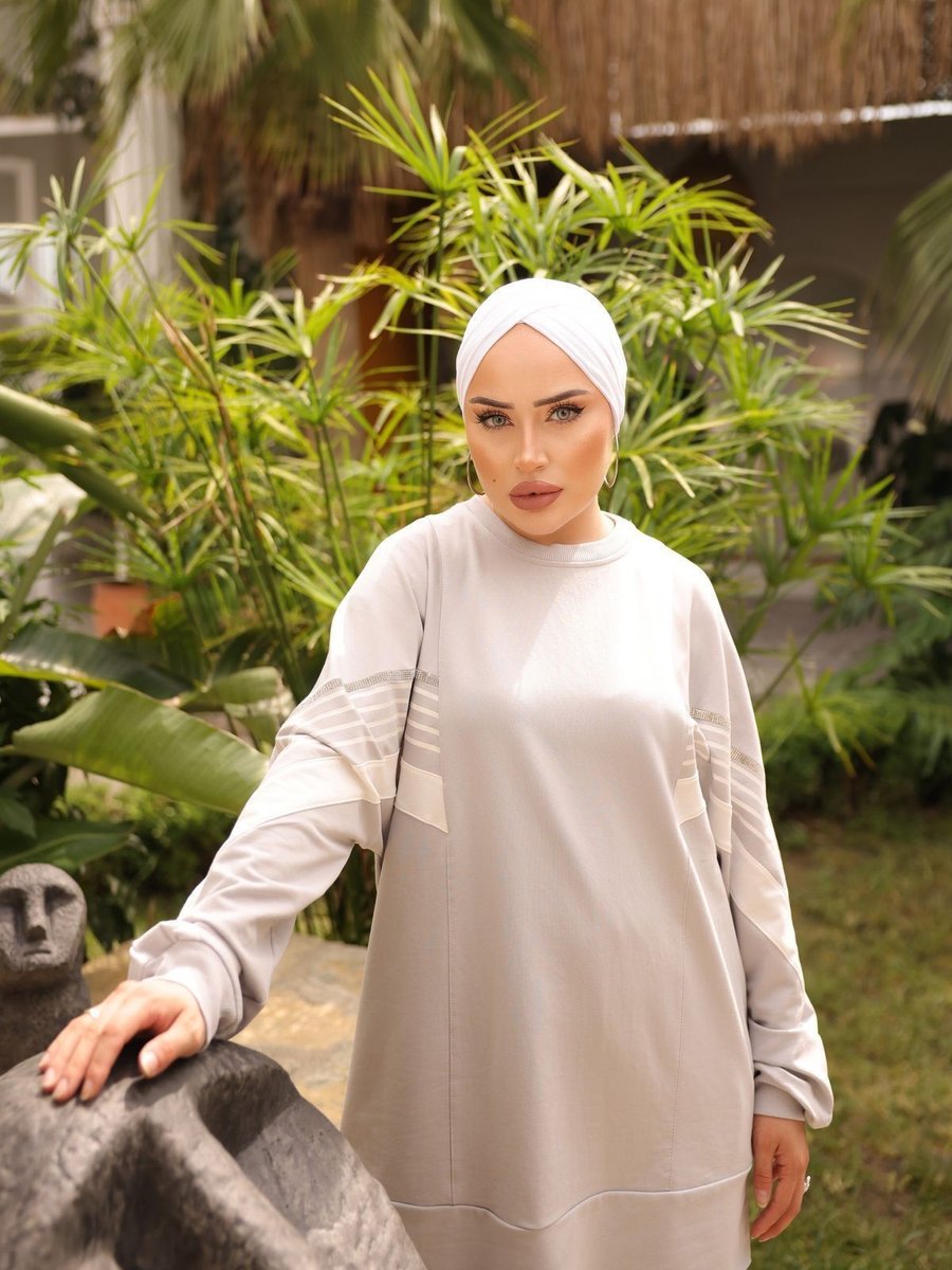Ryzi Moda Eşofman İkili Takımı Oversize, Bisiklet Yaka Pamuk Kumaş