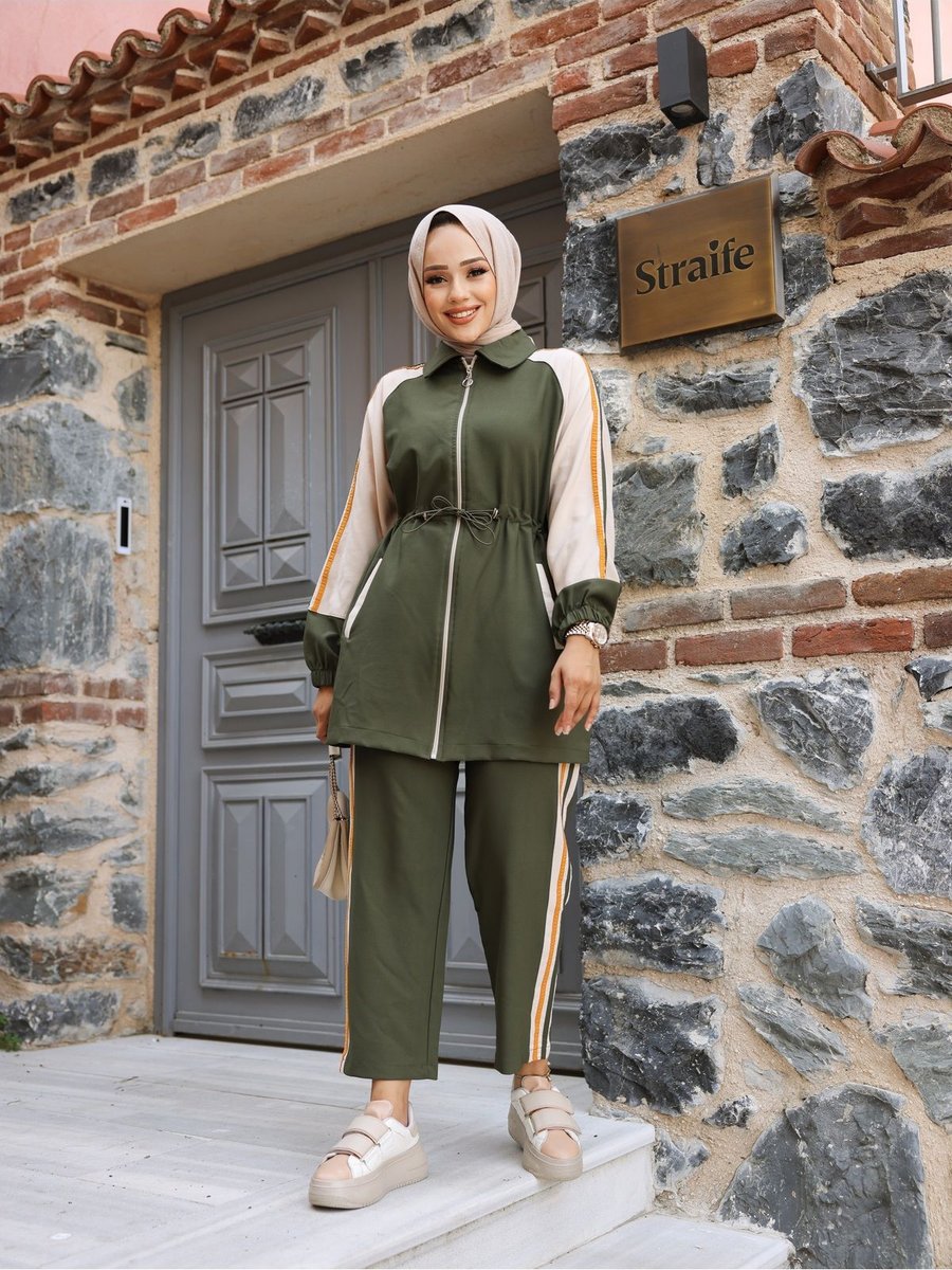 Wovi Moda Eşofman Takımı Fermuarlı Double Crep Kumaş