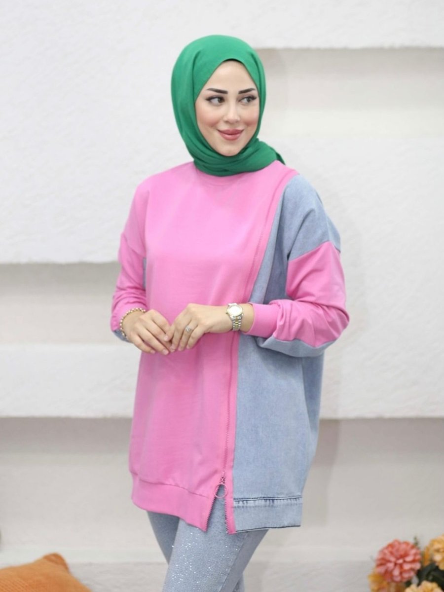 Aden Aydın Denim Detaylı Sweat / Tunik