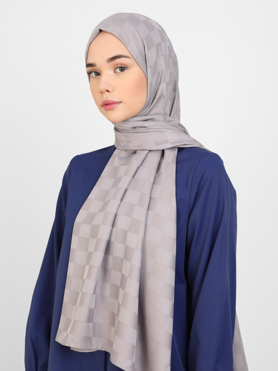 Tuva Diamond Dama Desen Şal Kül