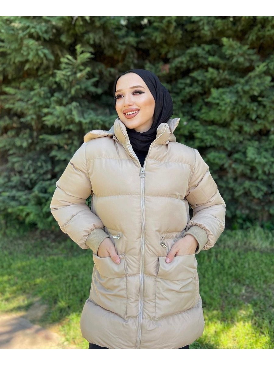 Öner Belden Büzgülü Kapüşonlu Şişme Mont