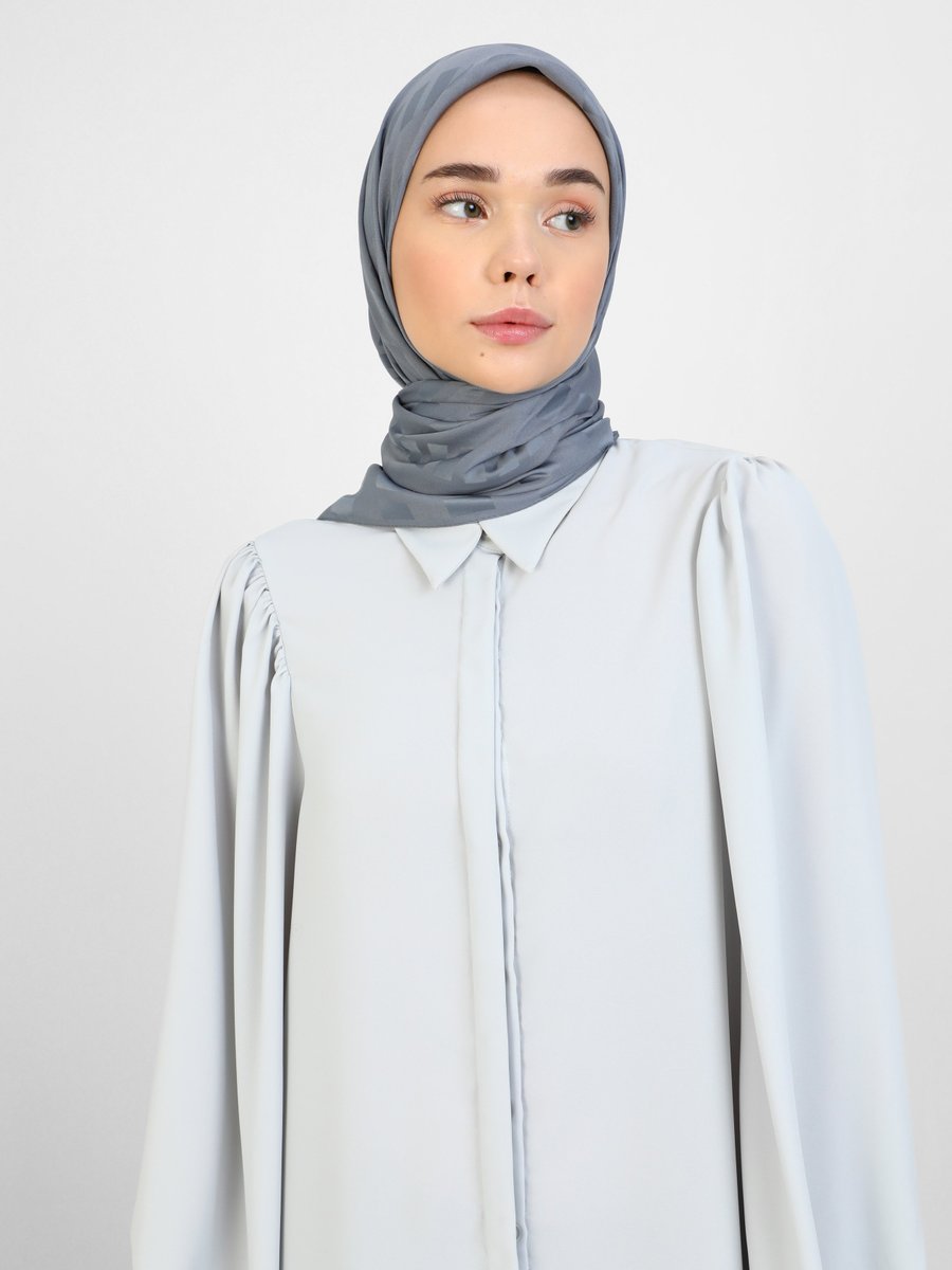 Tuva Gri Diamond Dörtgen Desen Eşarp