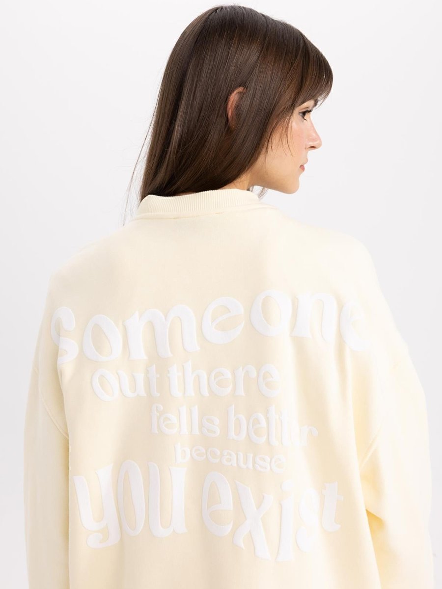 Defacto Bisiklet Yaka Sırt Baskılı Içi Yumuşak Tüylü Kalın Sweatshirt Tunik C5418ax24sp