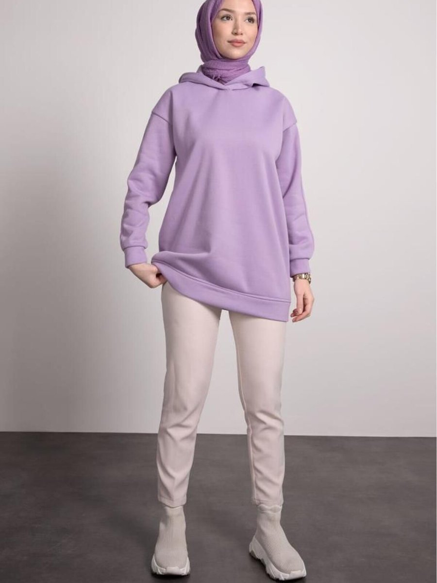 Lamia Giyim Kapüşonlu Sweat Lila