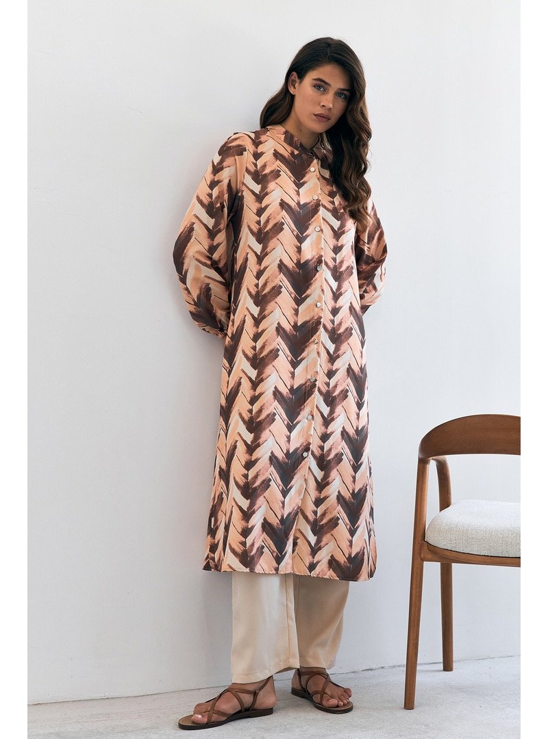 Vavinor Camel Violet Uzun Tunik Pantolon Takım