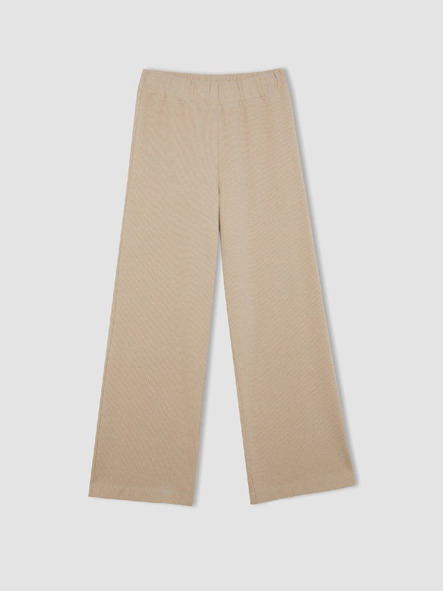 Defacto Relax Fit Beli Lastikli Selanik Kumaş Basic Düz Triko Pantolon B4311ax24wn