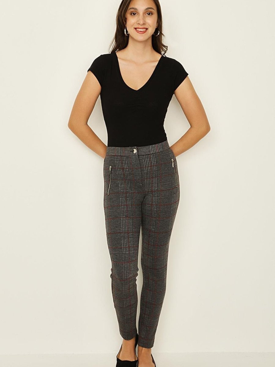Select Moda Siyah Cep Detaylı Tayt Pantolon