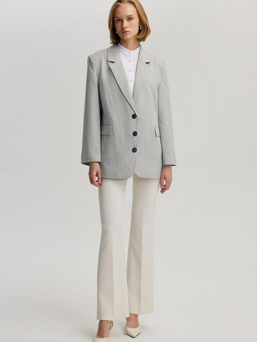 Touche Prive Çizgili Blazer Ceket