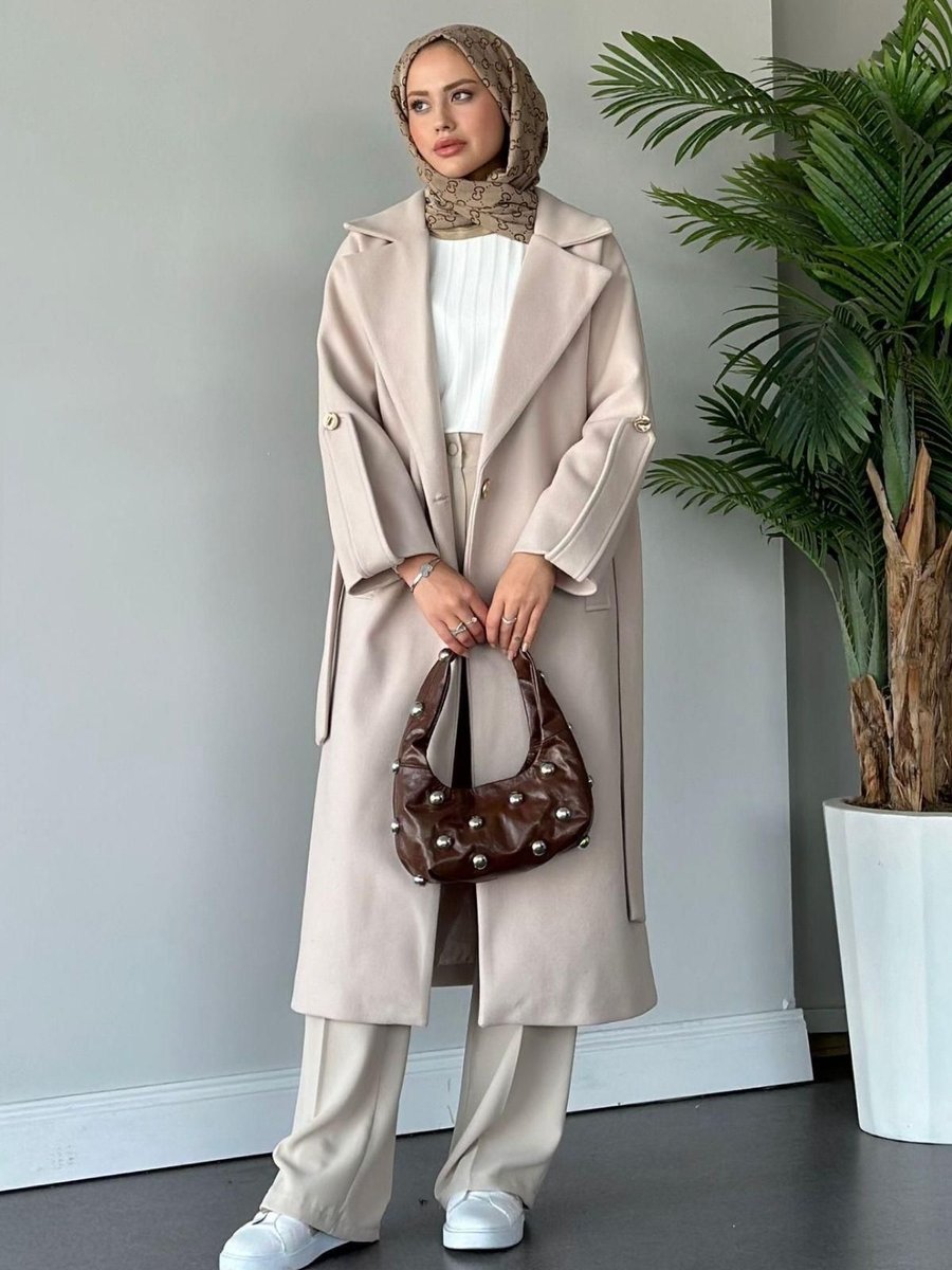 Haza Moda Vişhy Kaşe Kaban Bej