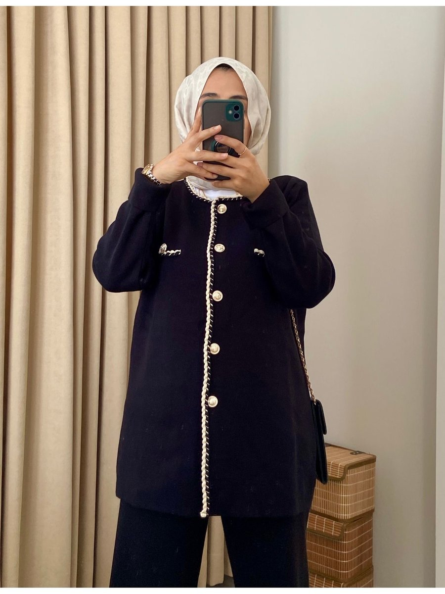 Asel Fashion Düğmeli Şık Triko Hırka