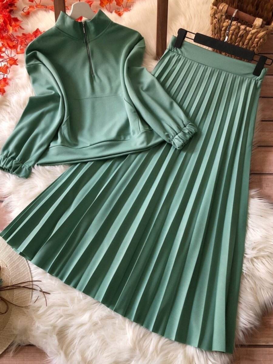VOLT CLOTHİNG Yeşil Etekli Takım