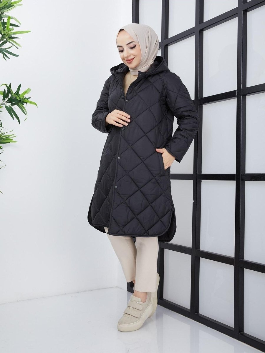 Rabia Store Ara Boy Çıtçıtlı Kapitone Mont