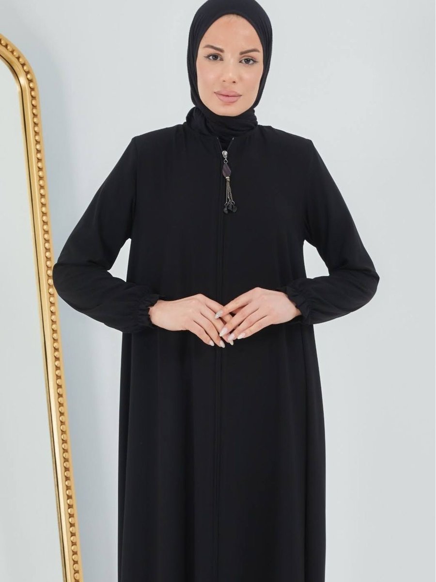 Ala Ferace Mevlana Model Krep Kumaş Ferace