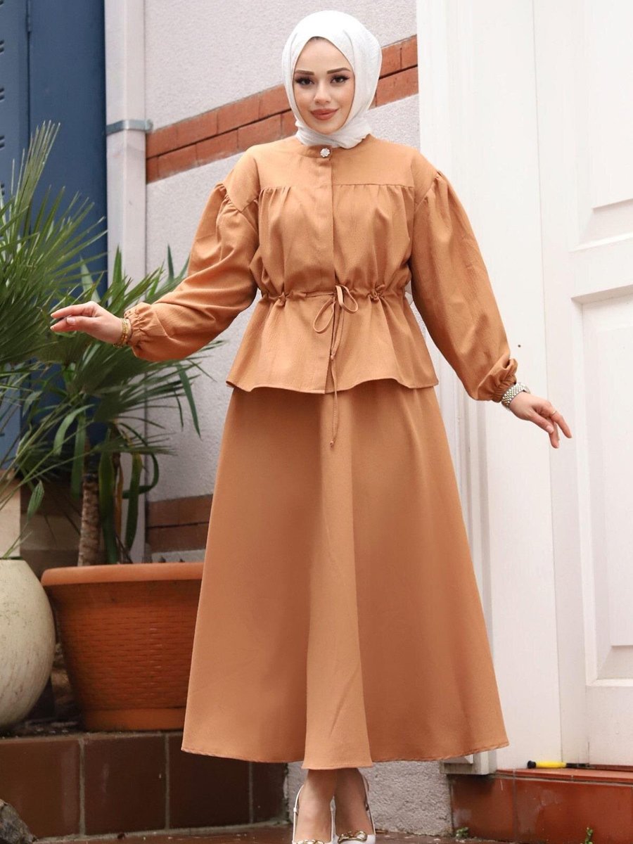 Misskayle Camel Bronş Detaylı Takım