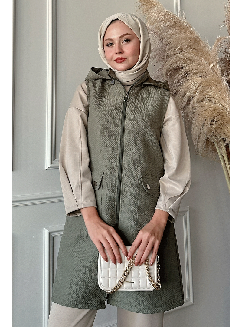 InStyle Cepli Kapitone Haki Yelek