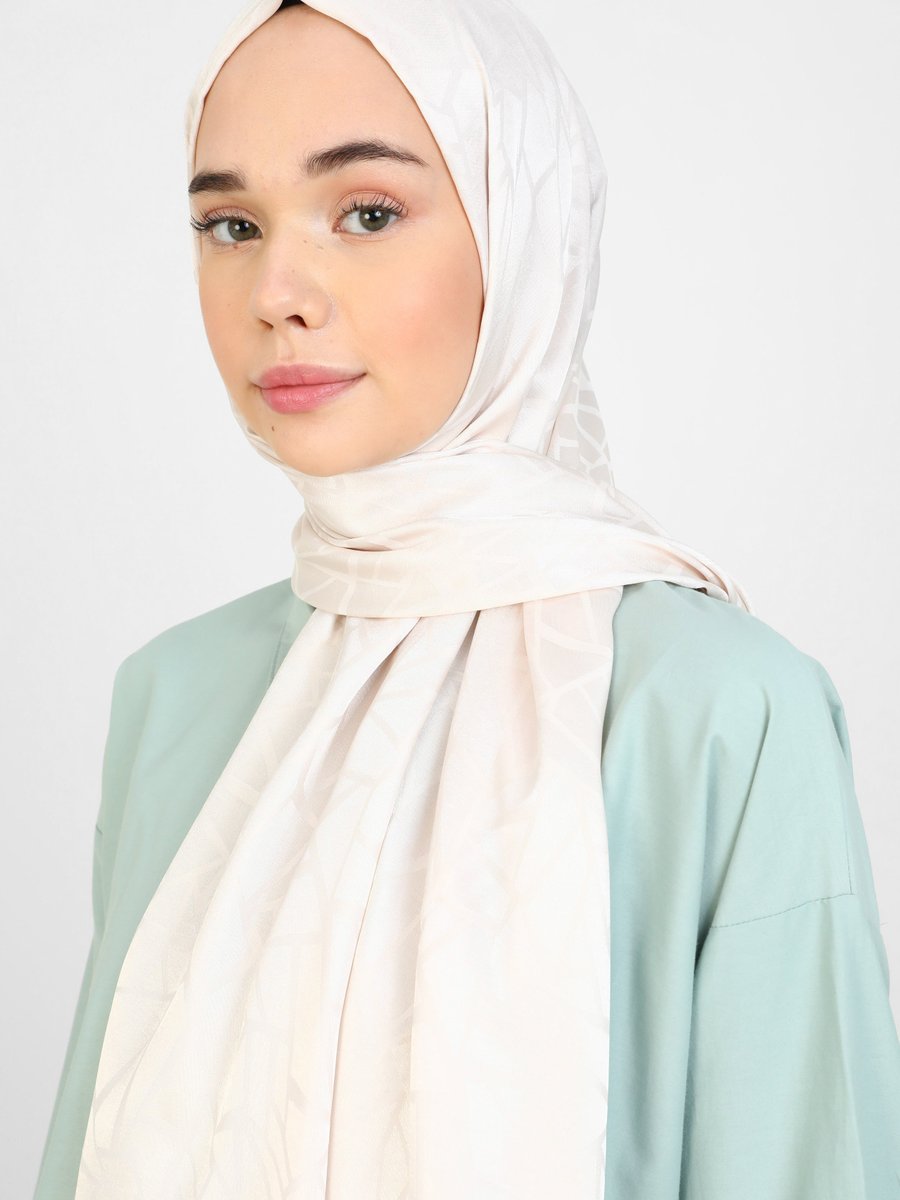 Tuva Krem Diamond Mermer Desen Şal