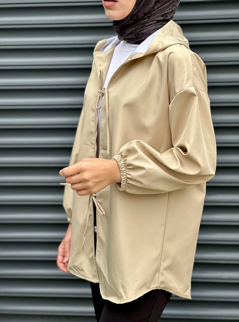Nergis Neva Kapşonlu Önü Baglamalı Kimono