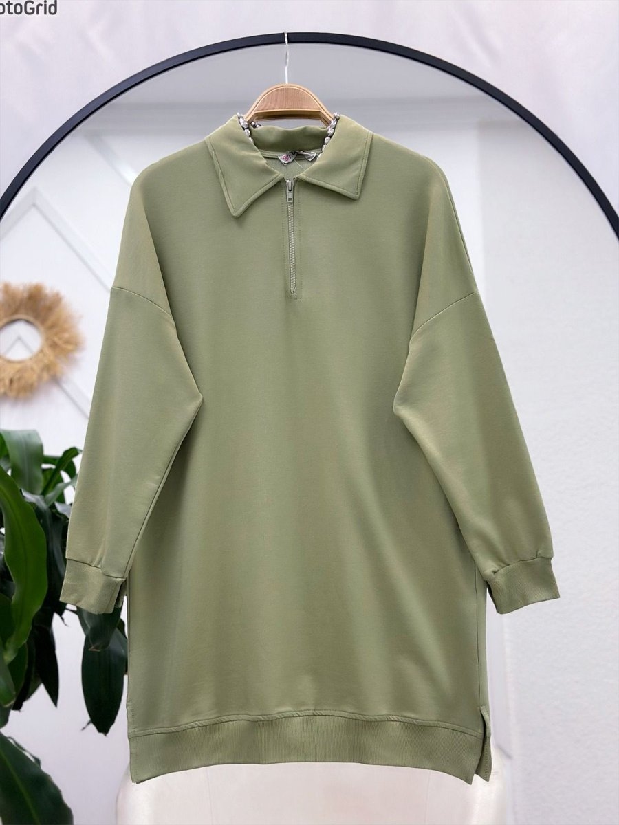Yedilale Gömlek Yakalı Basic Sweat