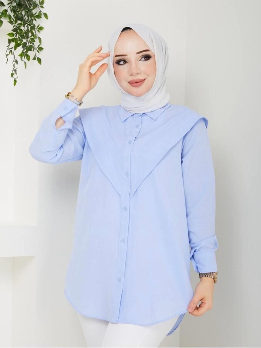 Nergis Neva Butik Bebe Mavi Önu Arkası V Tunik