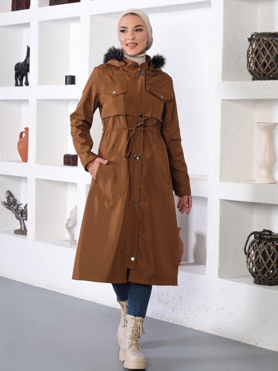 Misskayle Camel Tünel Detaylı Mont