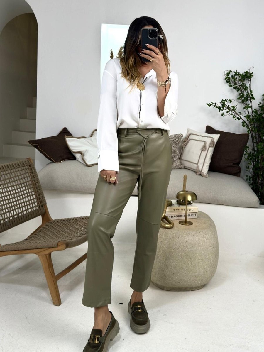 Sohotique By P Mint Deri Bağçıklı Pantolon