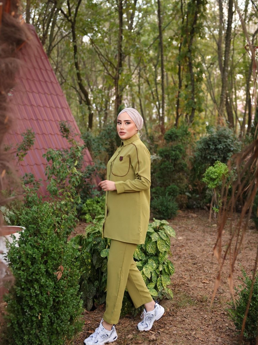 Prof Moda Kadın Tesettür Takım İkilli Gömlek Pantalon