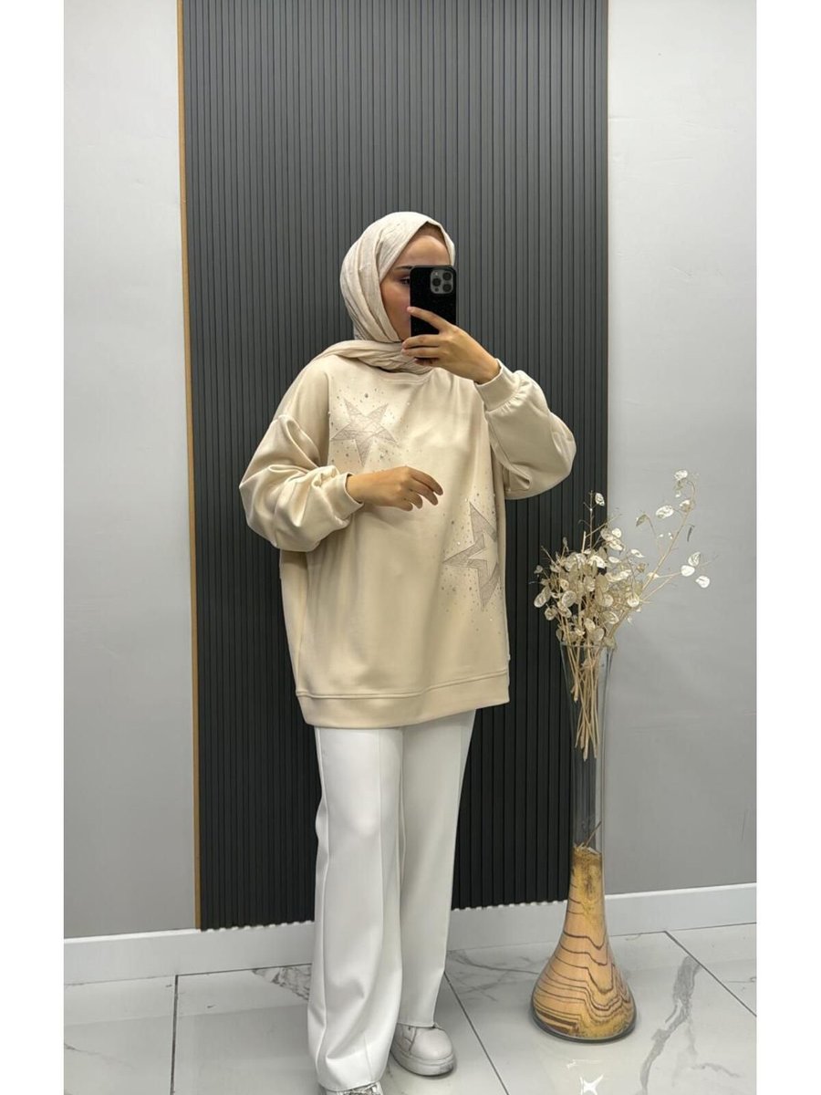 İkoll Taşlı Yıldız Detaylı Sweat