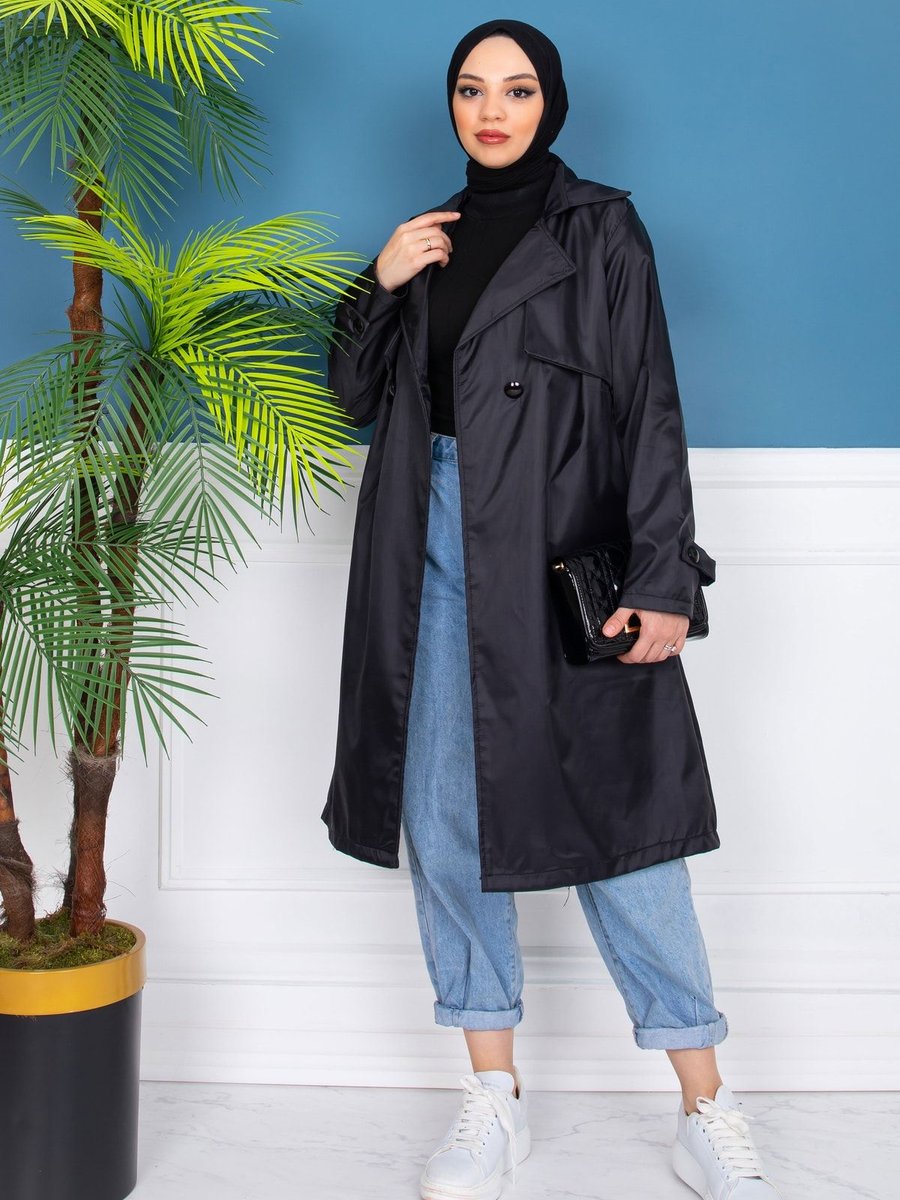 Festmoda Astarlı Kuşaklı Trençkot