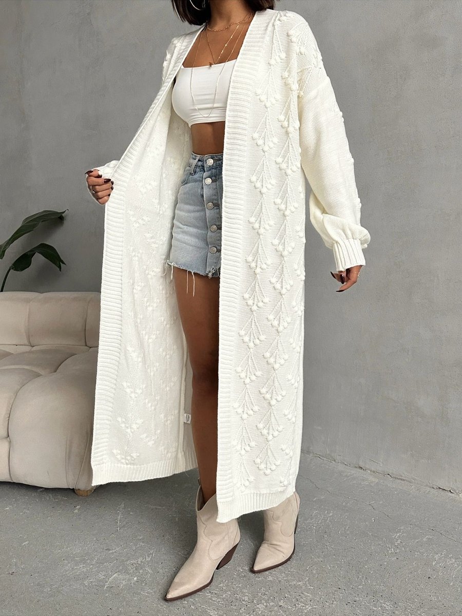 Nosia Fashion Standart Beden Uzun Boy Pamuklu Triko Hırka