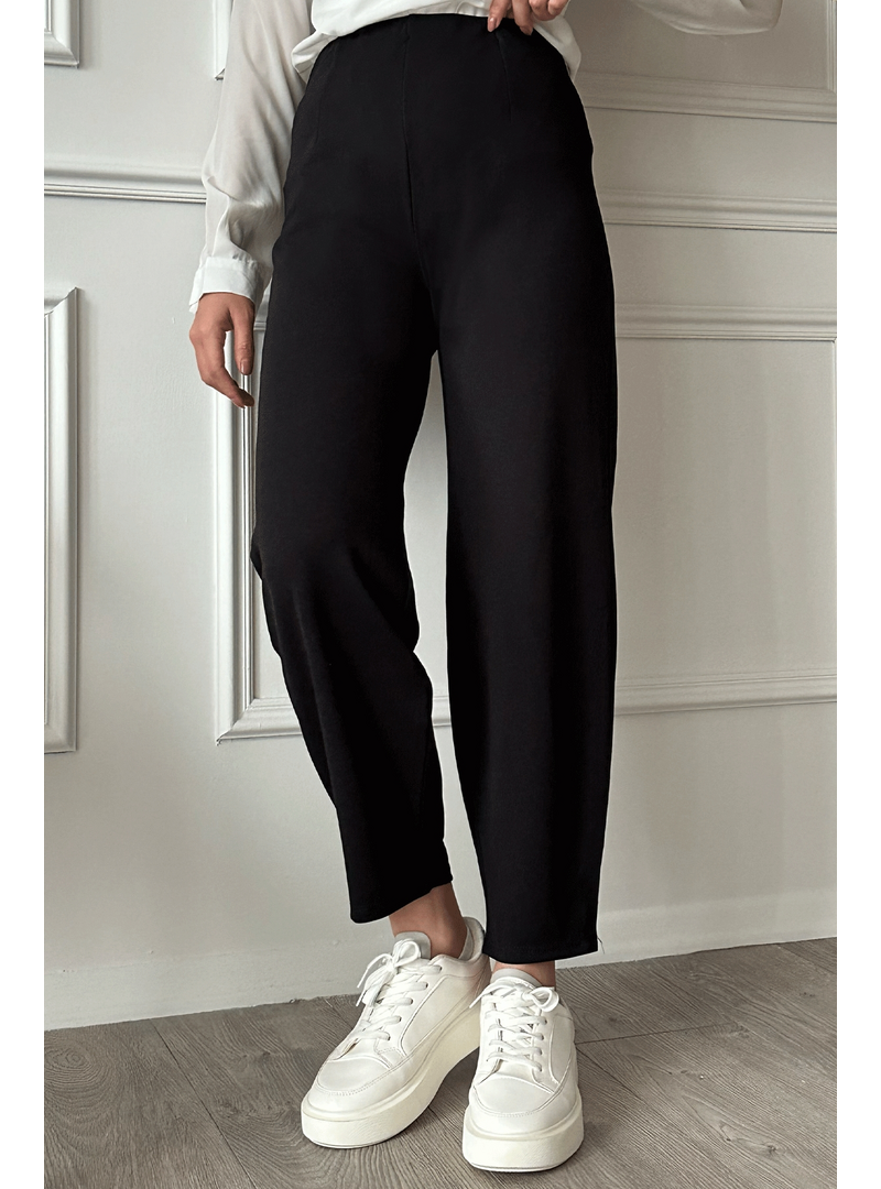 InStyle Havuç Model Pensli Siyah Pantolon