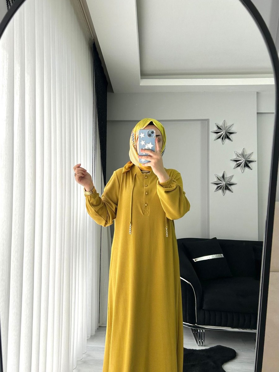 Elsi Oversize Düğmeli İpli Fitilli Elbise