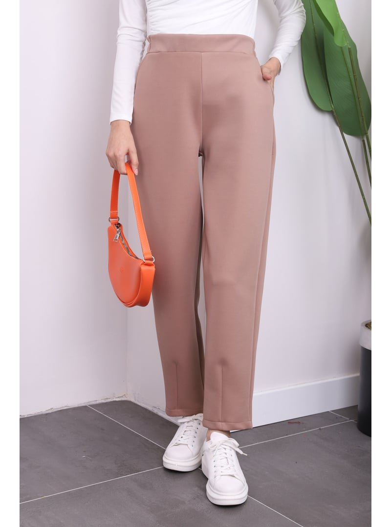 İmaj Butik Vizon Paçası Pensli Scuba Pantolon