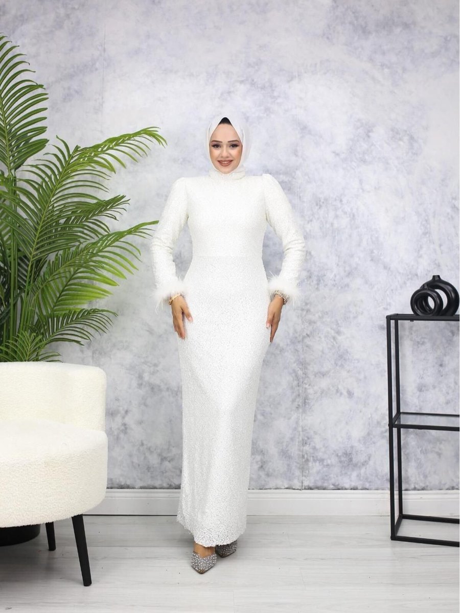 Marwella Pul Payet Tesettür Abiye Elbise