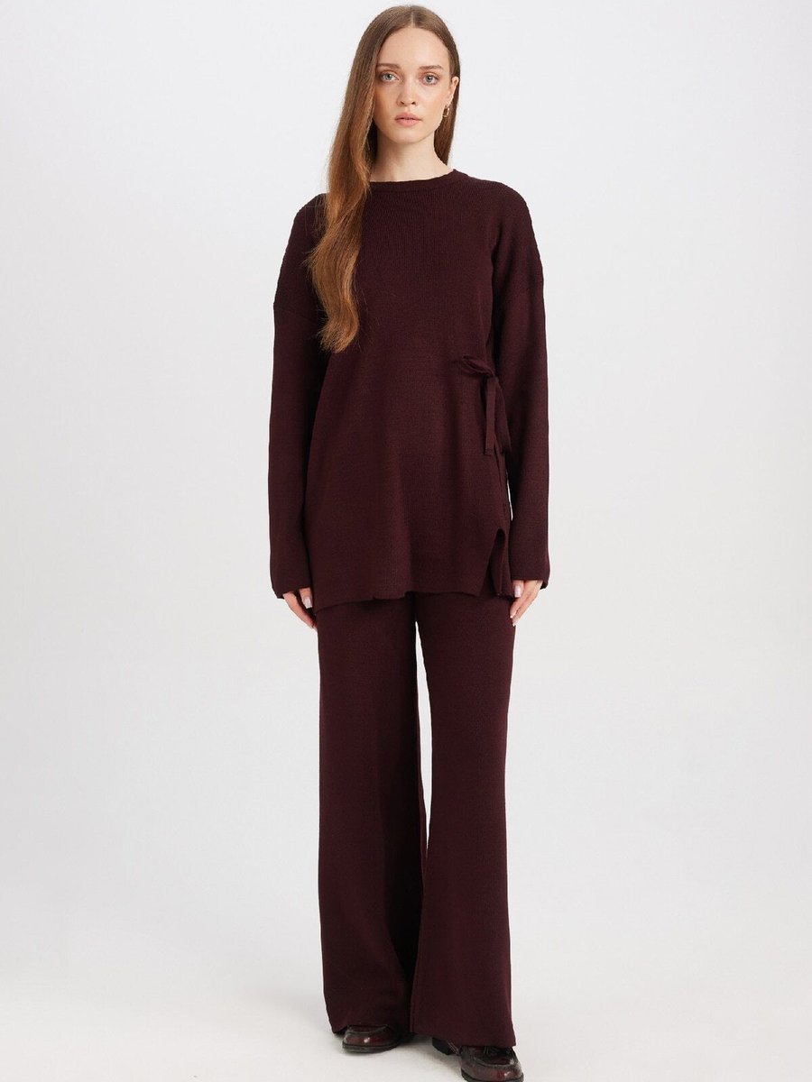 Defacto Regular Fit Beli Lastikli Cepli Basic Düz Paça Triko Pantolon D7511ax24wn