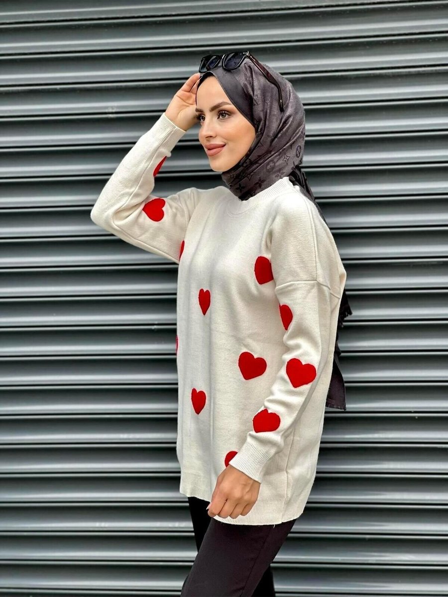 Nergis Neva Butik Bej Kalpli Triko Tunik