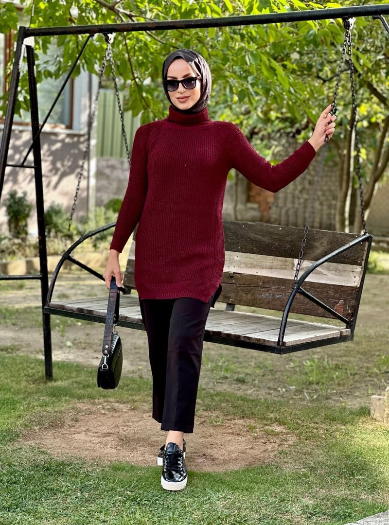 Nergis Neva Bogazlı Triko Tunik