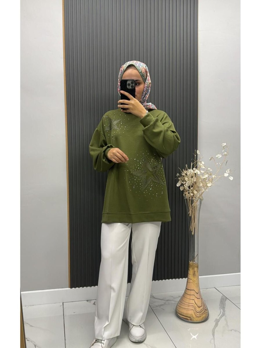 İkoll Taşlı Yıldız Detaylı Sweat
