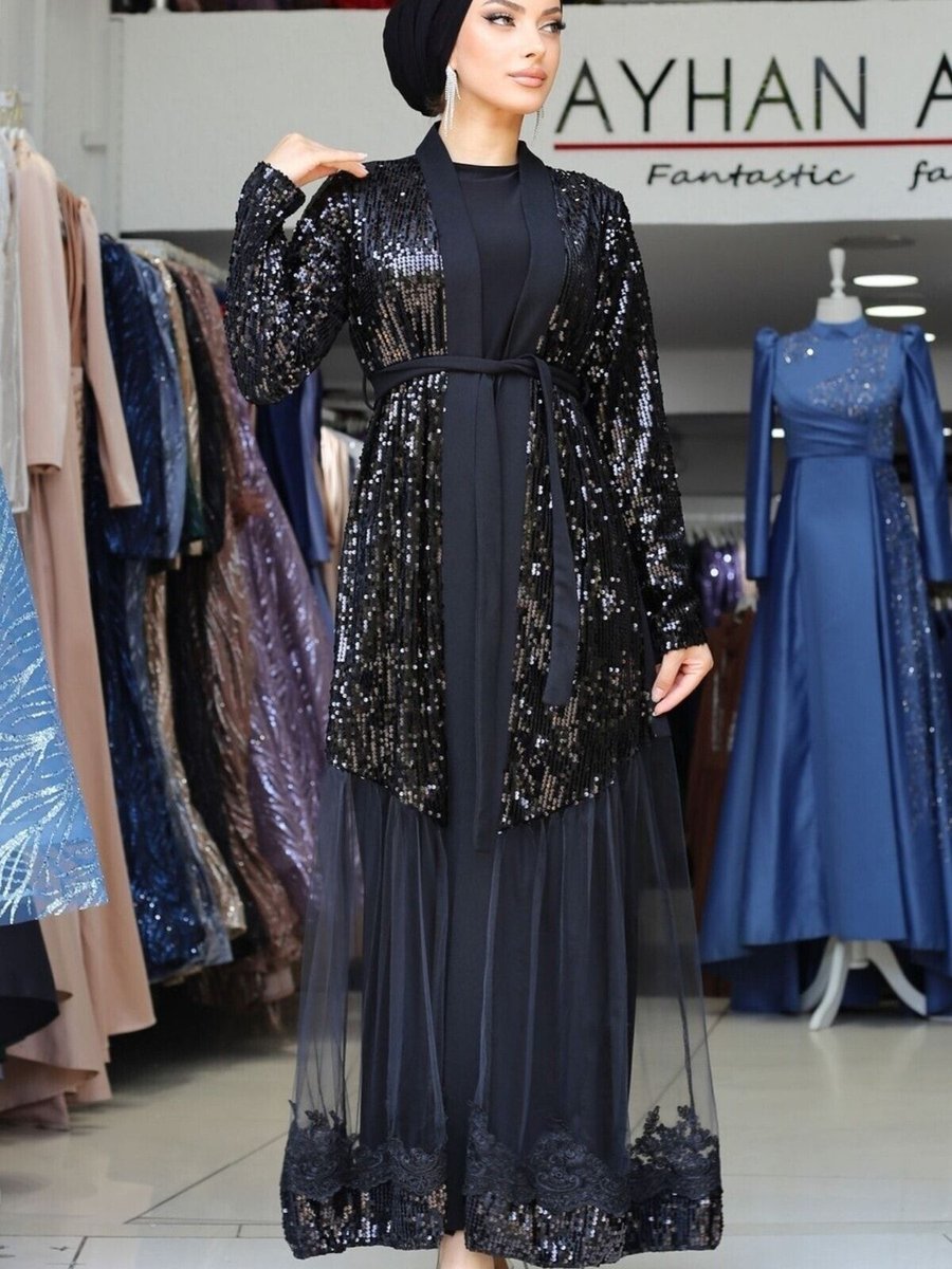 Ayhan Aydın Tekstil Pul Payet Altı Fransız Tül Abaya