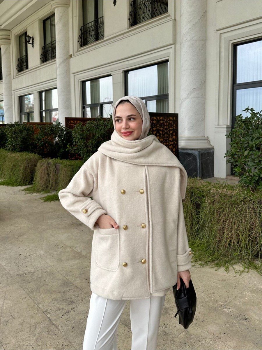 İnce Stil Atkılı Ceket Kaban