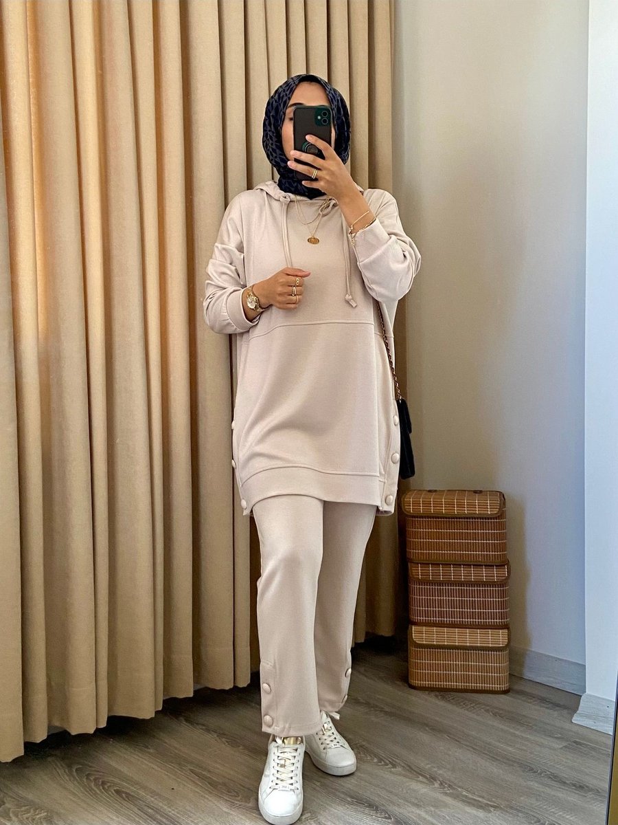 Asel Fashion A Kalite Modal Kapüşonlu İkili Takım