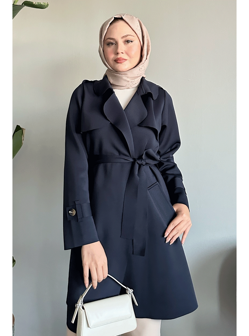 InStyle Rüzgarlı Lacivert Scuba Kap