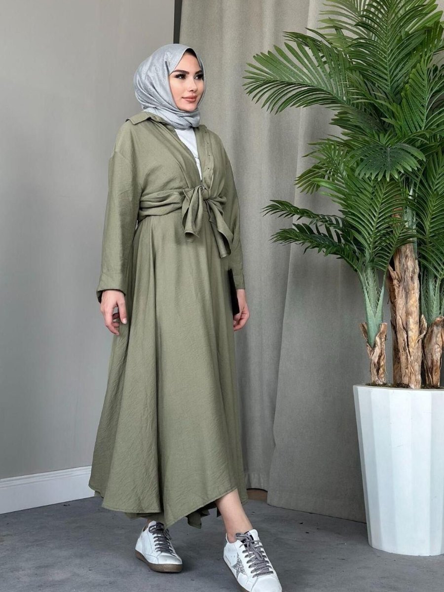 Şulemoda Giyim Avşin Etekli Takım Haki